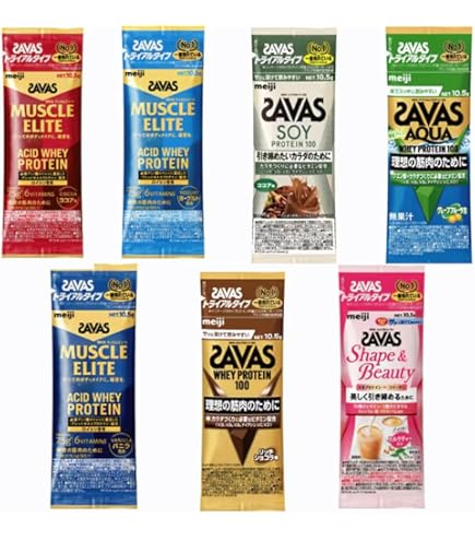 Amazon | ザバス プロテイン100 6種セット トライアルタイプ 10.5g×6袋